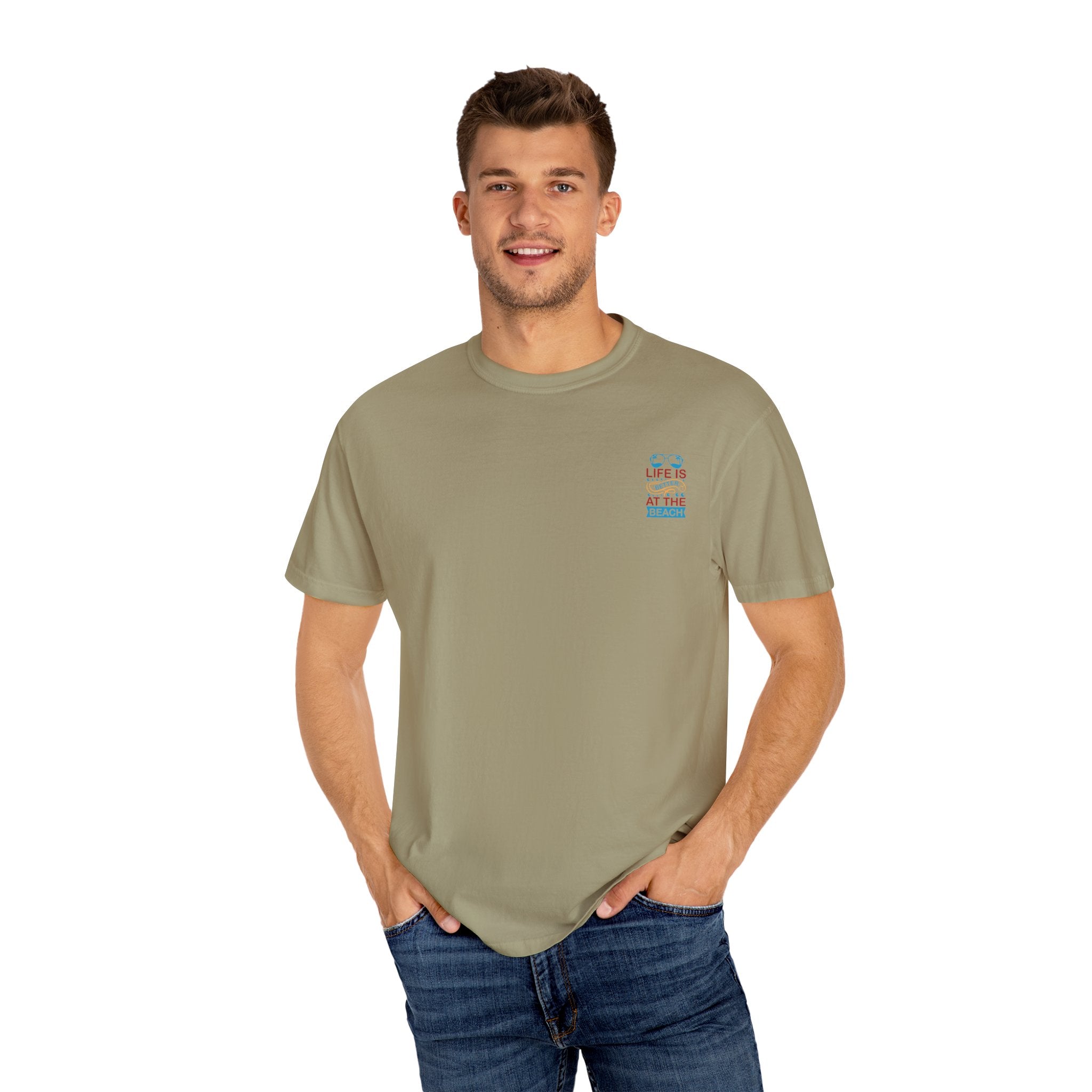 Beach Vibes Unisex Garment-Dyed T-Shirt - "Life is Better at the Beach"